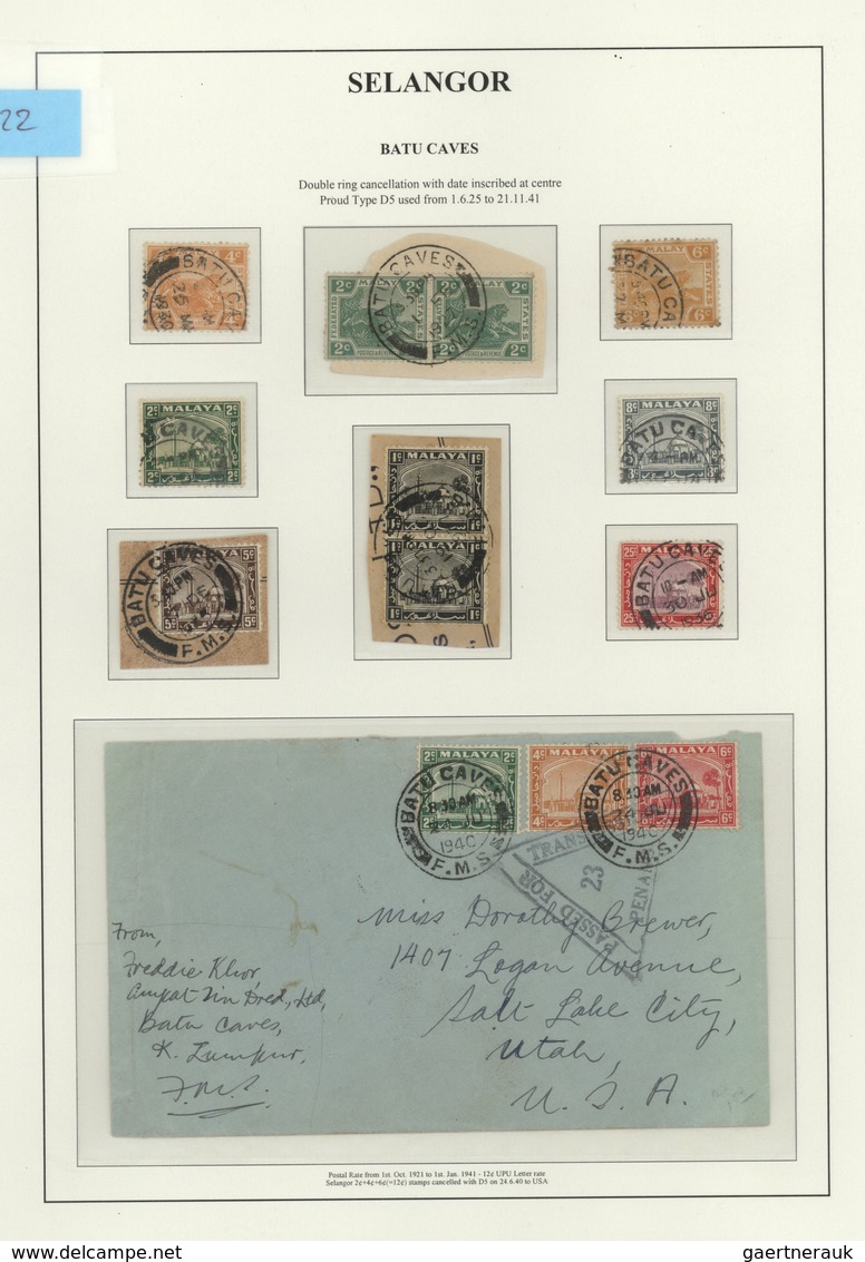 07278 Malaiische Staaten - Selangor: 1940, BATU CAVES: Mosque 2c. Green, 4c. Orange And 6c. Scarlet Used O - Selangor