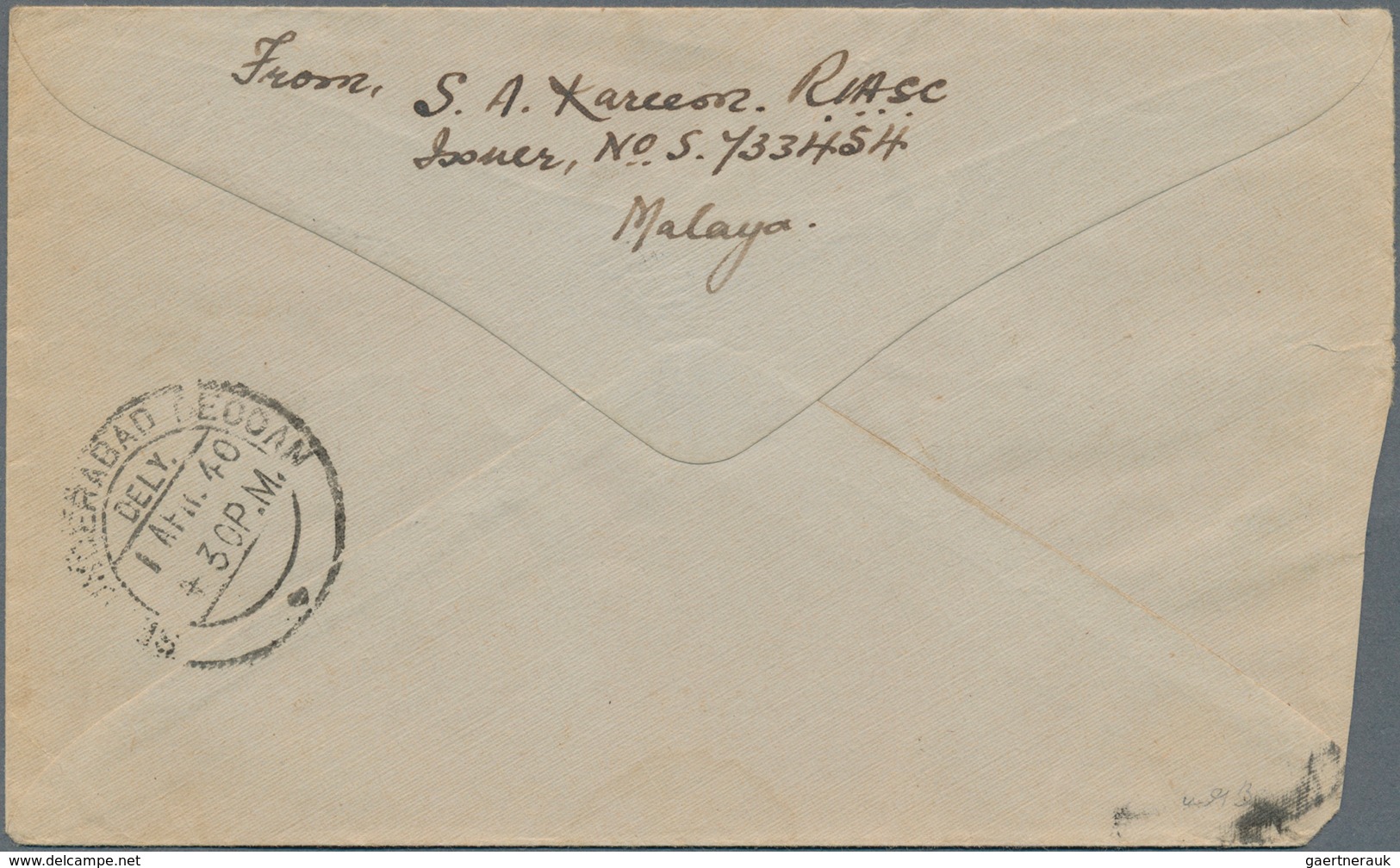 07281 Malaiische Staaten - Selangor: 1940 (16.3.), Mosque 5c. Brown Horiz. Pair Used On Cover From Kuala L - Selangor