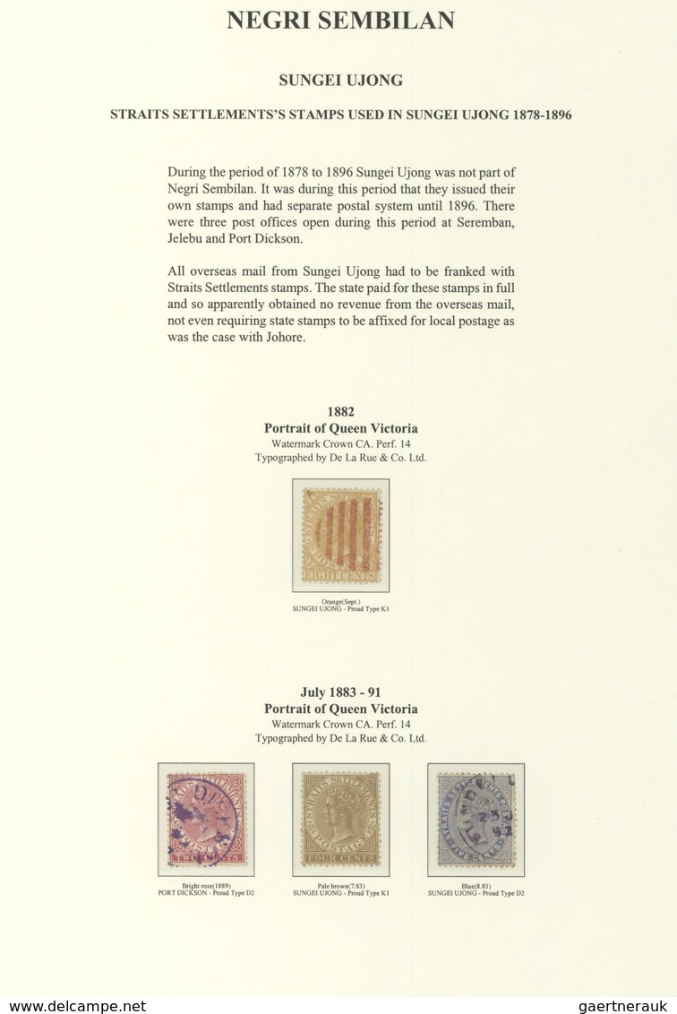 07411 Malaiische Staaten - Sungei Ujong: 1892/1891 (ca.), STRAITS SETTLEMENTS USED IN SUNGEI UJONG: QV 8c. - Other & Unclassified