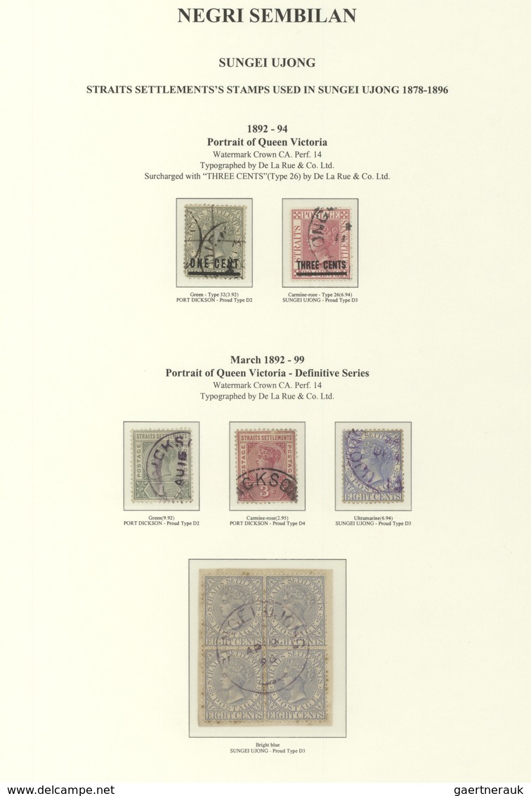 07412 Malaiische Staaten - Sungei Ujong: 1892/1899 (ca.), STRAITS SETTLEMENTS USED IN SUNGEI UJONG: Five S - Other & Unclassified