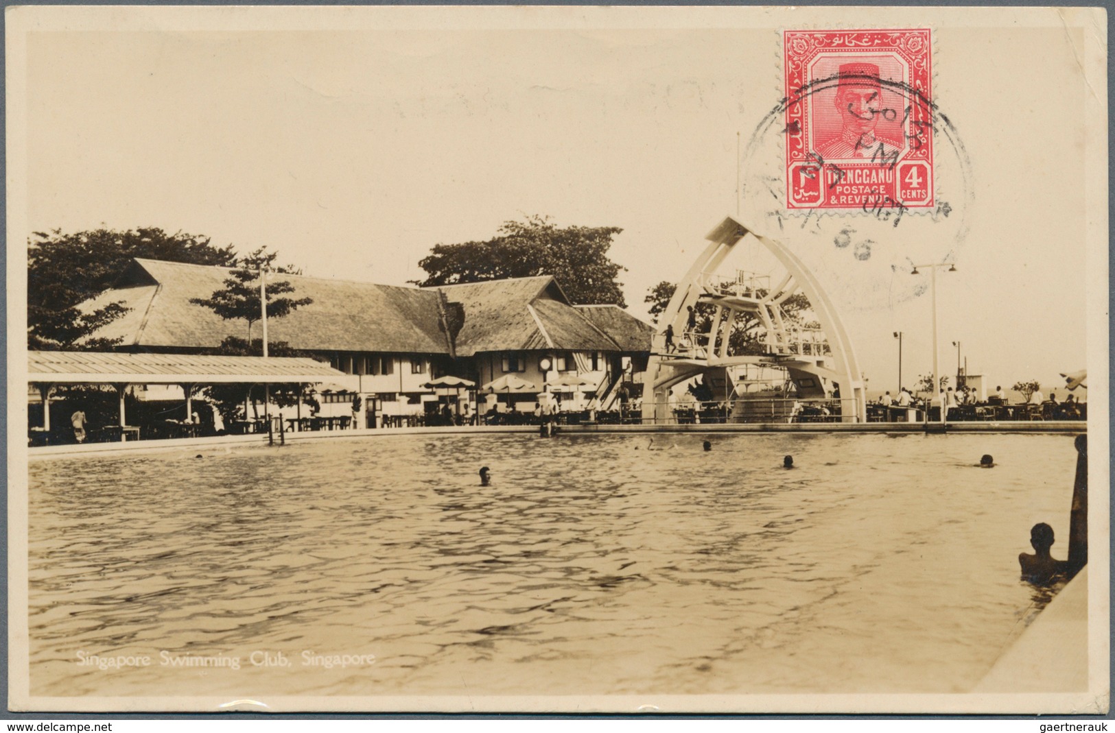 07434A Malaiische Staaten - Trengganu: 1936 (27.10.), Sultan Suleiman 4c. Rose-red Single Use On Picture Si - Trengganu