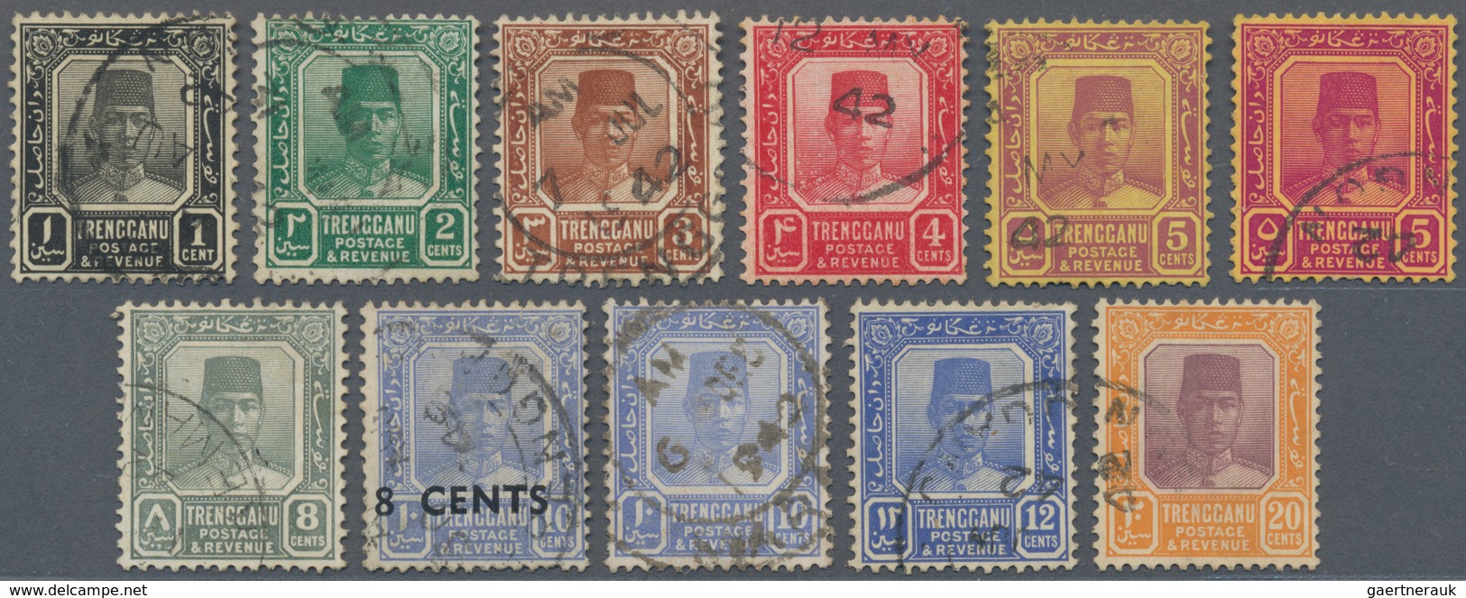 07460 Malaiische Staaten - Trengganu: Japanese Occupation, 1942, Trengganu Stamps Used Unoverprinted Durin - Trengganu