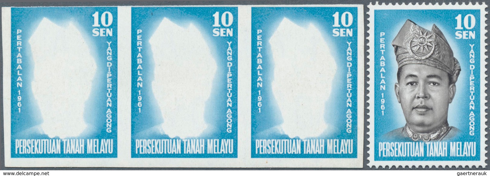 07484 Malaiischer Bund: 1961, Installation Of New King 'Yang Di-Pertuan Agong' 10s. Horizontal IMPERFORATE - Federation Of Malaya