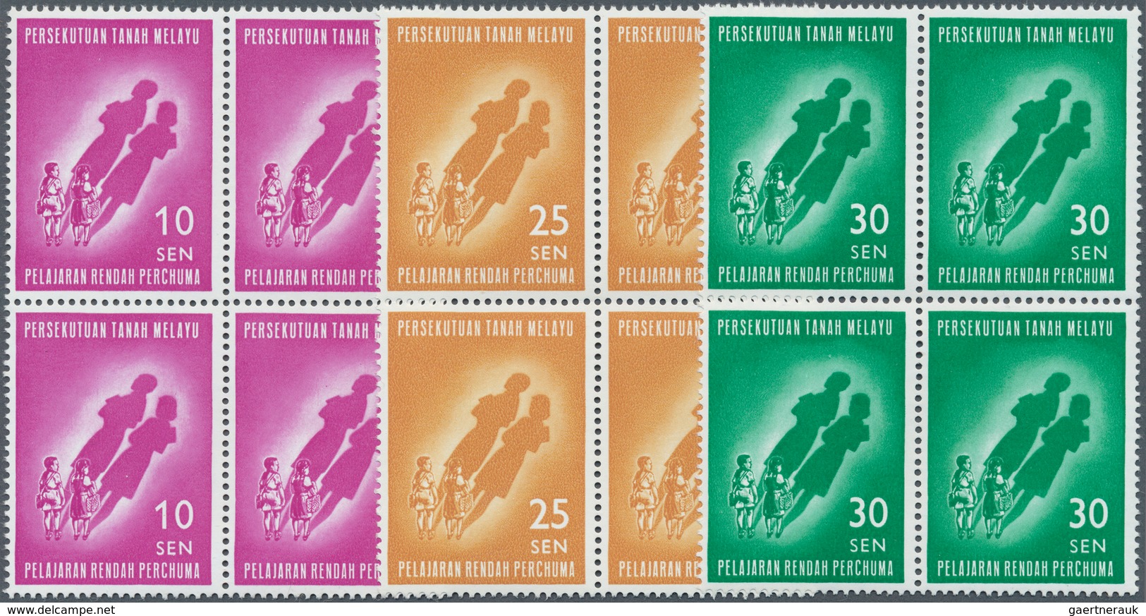 07486 Malaiischer Bund: 1961, Introduction Of Free Primary Education Set Of Three In Imperforate COLOUR PR - Federation Of Malaya