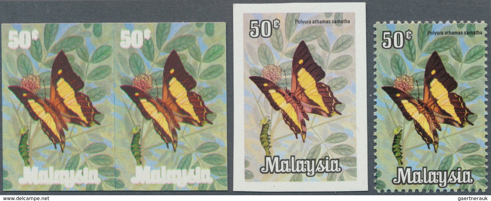 07499 Malaysia: 1970, Butterflies 50c. 'Polyura Athamas Samatha' Horizontal Imperforate PROGRESSIVE PROOF - Malaysia (1964-...)