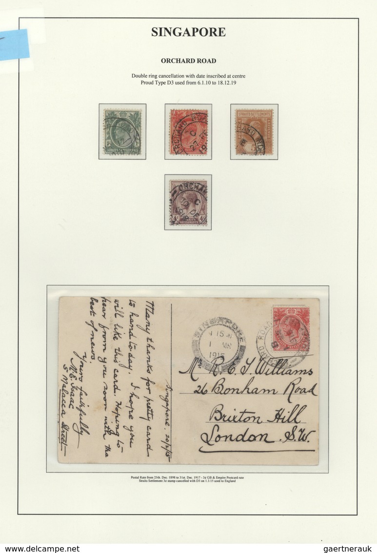 07618 Singapur: 1915, ORCHARD ROAD: Straits Settlements KGV 3c. Scarlet Single Use On Picture Postcard Wit - Singapur (...-1959)
