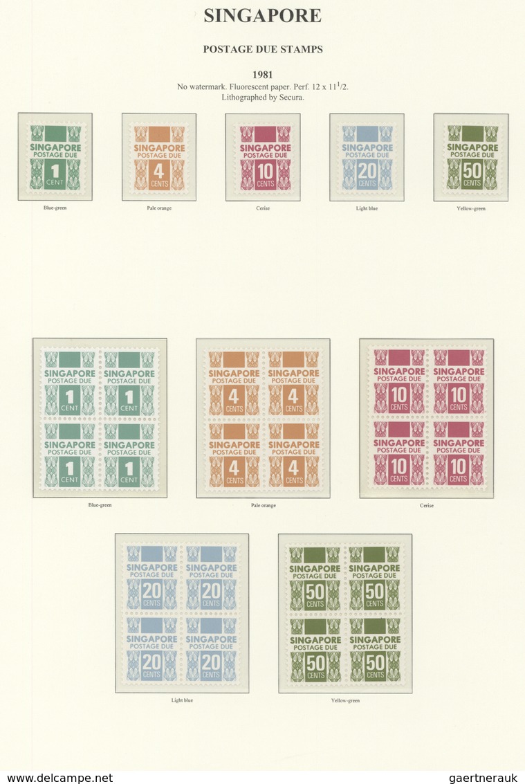 07794 Singapur - Portomarken: 1968/1997, mainly u/m collection on album pages incl. shades, papers, blocks