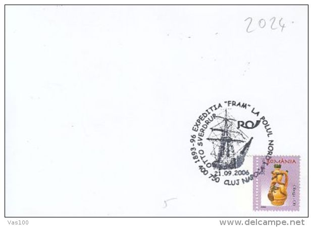 ARCTIC EXPEDITIONS, FRAM SHIP FIRST VOYAGE, NANSEN, SPECIAL POSTCARD, 2006, ROMANIA - Arctische Expedities