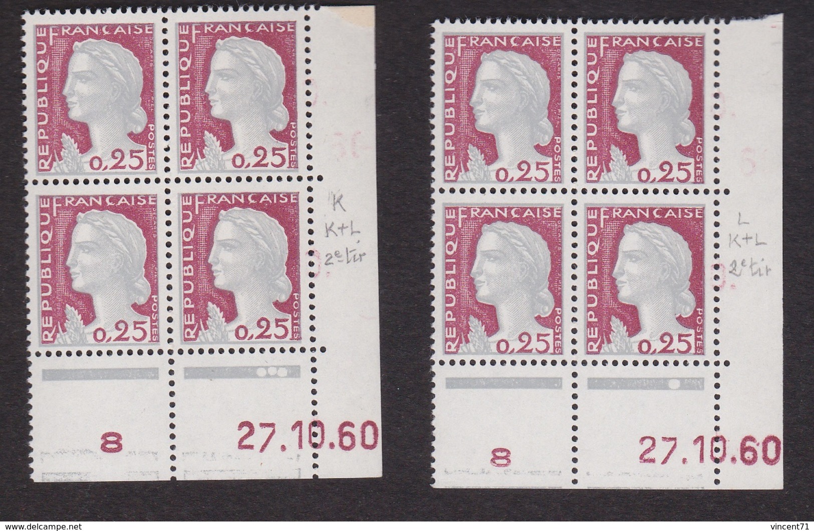 Coins Datés N° 1263 Marianne De DECARIS - Paire De Galvano - TB** - 1960-1969