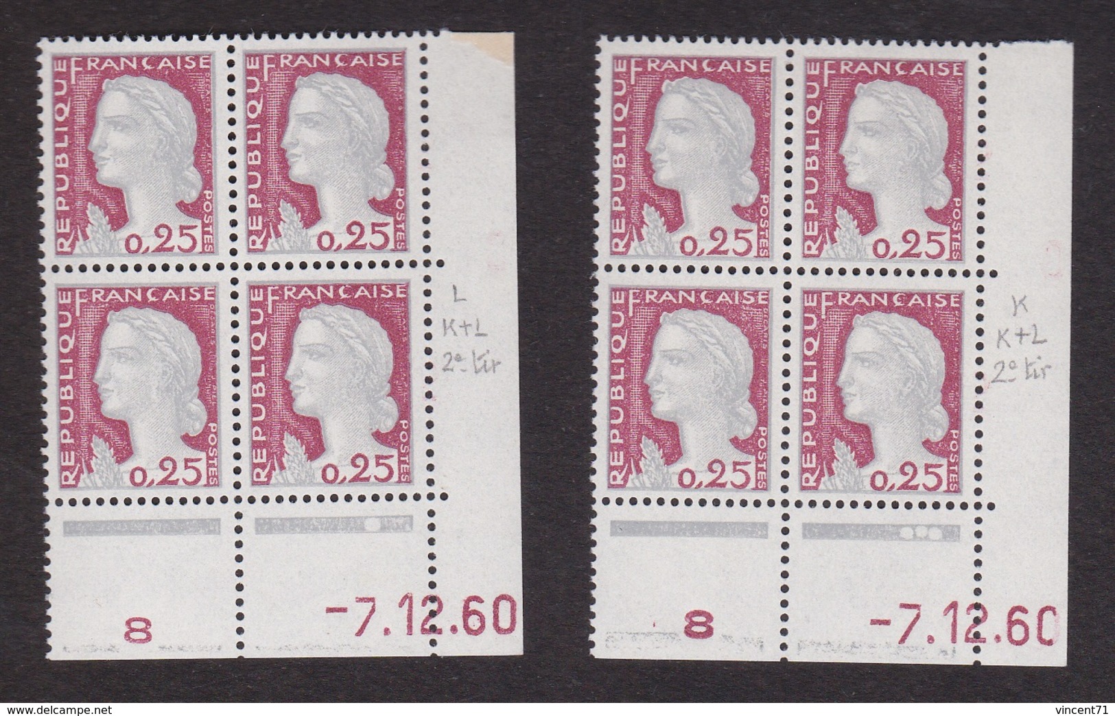 Coins Datés N° 1263 Marianne De DECARIS - Paire De Galvano - TB** - 1960-1969