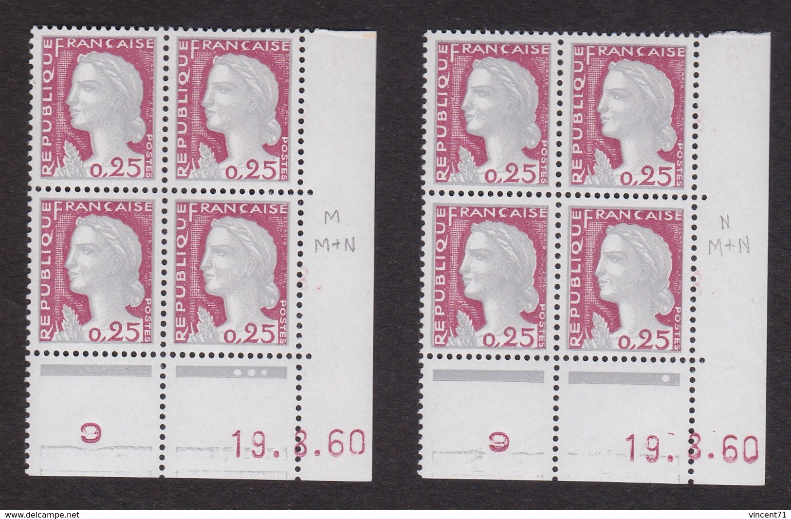 Coins Datés N° 1263 Marianne De DECARIS - Paire De Galvano - TB** - 1960-1969