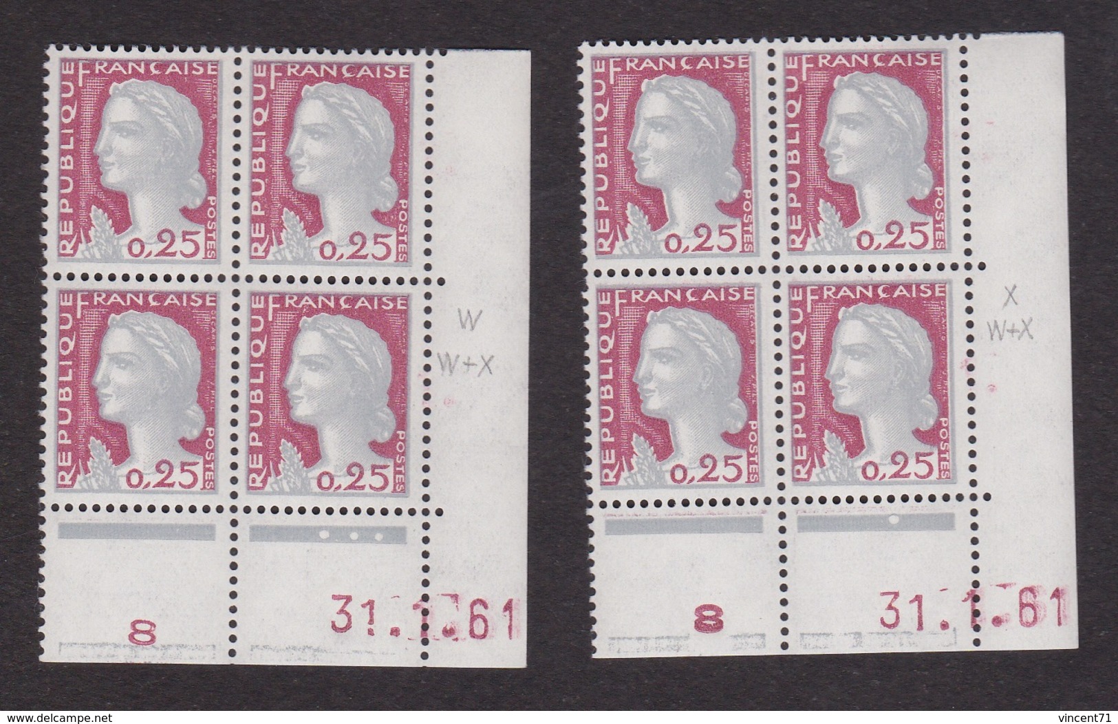 Coins Datés N° 1263 Marianne De DECARIS - Paire De Galvano - TB** - 1960-1969