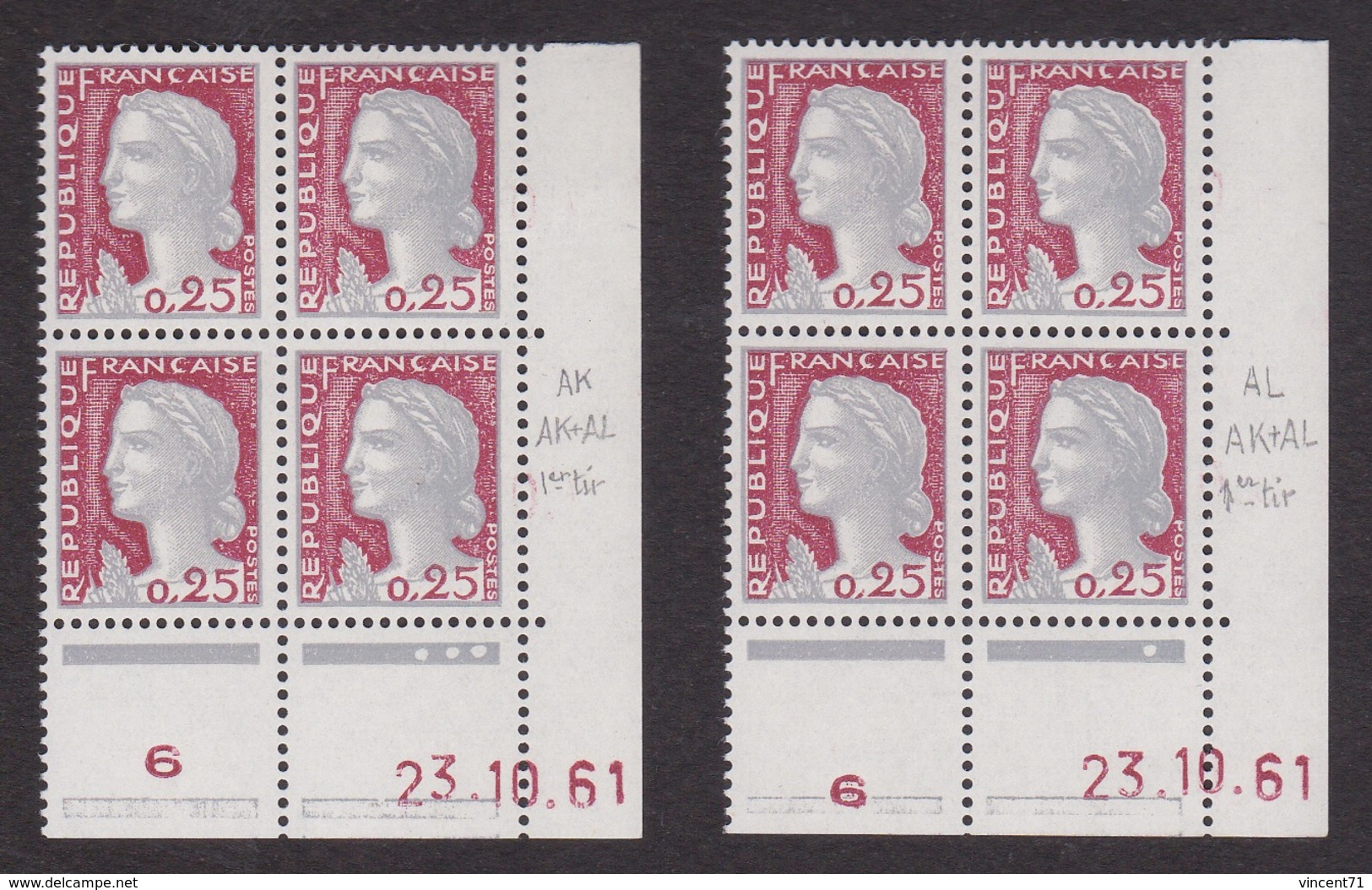 Coins Datés N° 1263 Marianne De DECARIS - Paire De Galvano - TB** - 1960-1969