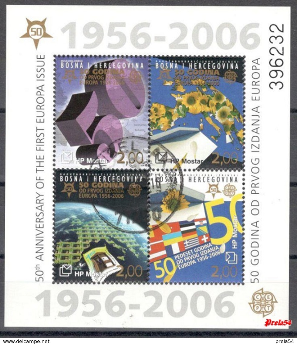 Bosnia Croatian Post - 50 Years Of EUROPA Stamps 2006 S/s Used - Bosnia And Herzegovina