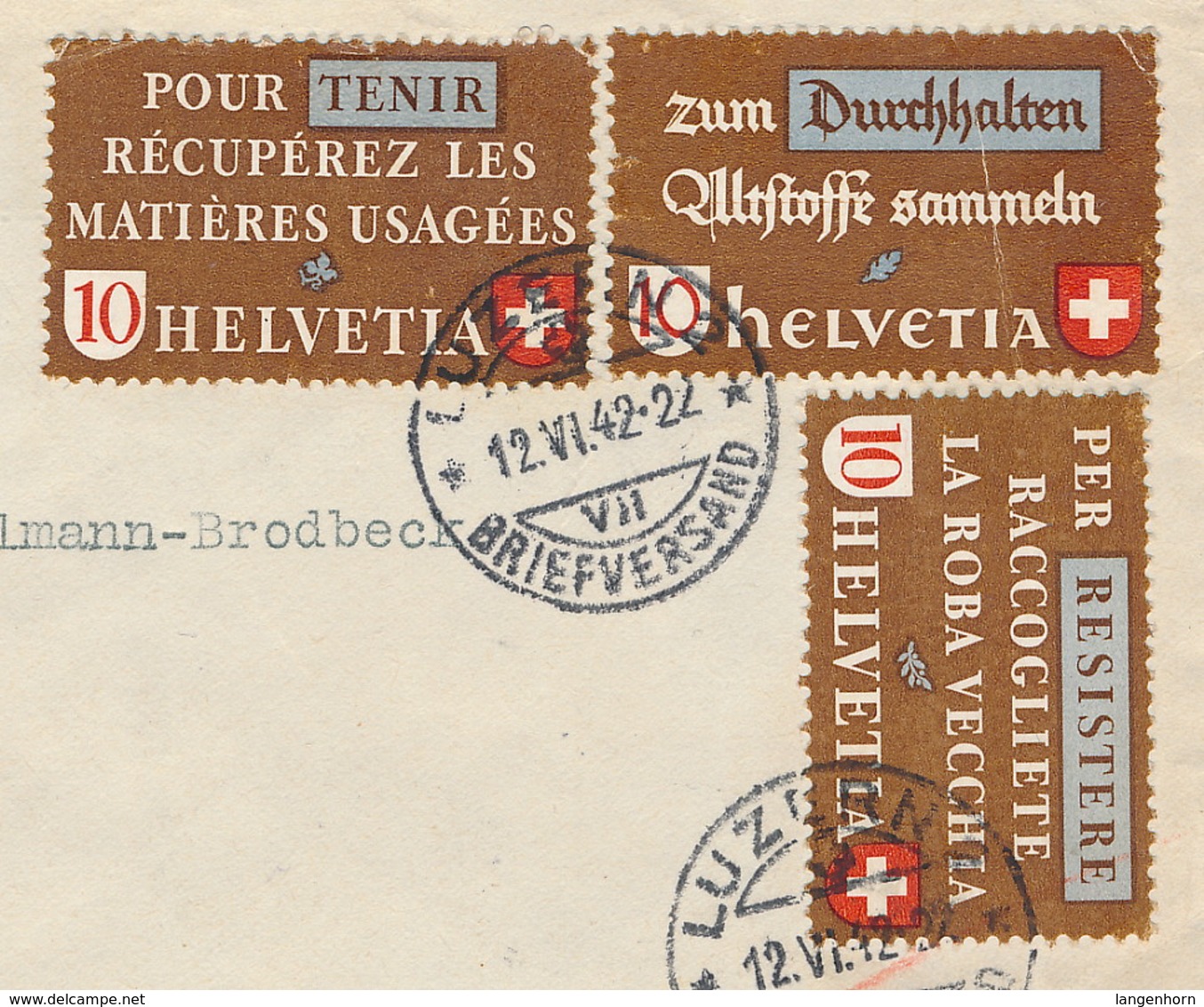 D. Reich / Schweiz Nr. 405-407 Auf Brief Mit Zensur - Lettres & Documents