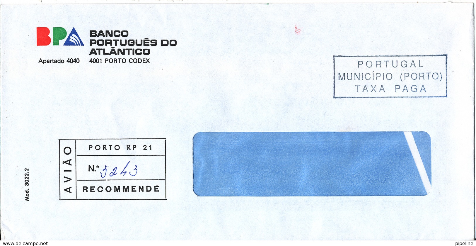 Portugal Registered Cover Sent To Denmark Taxa Paga - Lettres & Documents