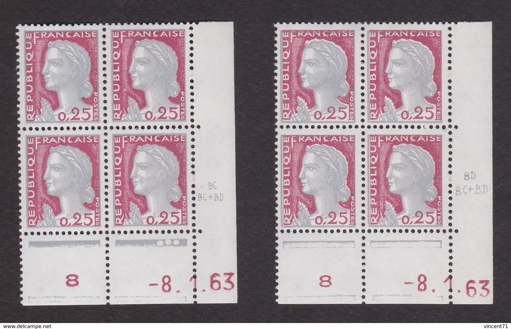 Coins Datés N° 1263 Marianne De DECARIS - Paire De Galvano - TB** - 1960-1969