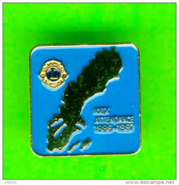 PIN'S - ÉPINGLETTES - ASSOCIATIONS DES CLUB LIONS -  100% ATTENDANCE 1986-1987 - - Associations