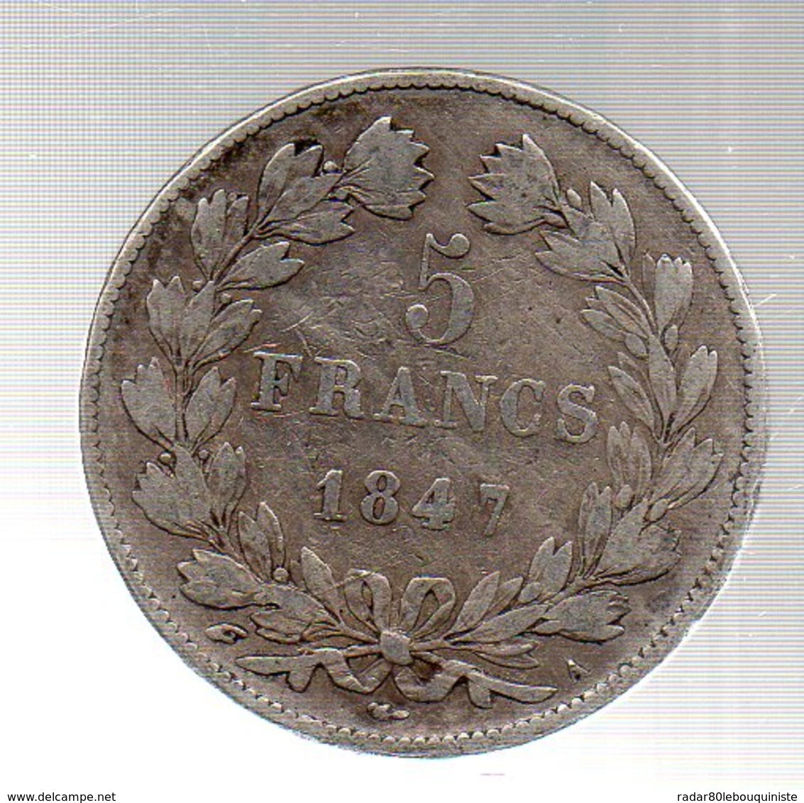 5 FRANCS LOUIS PHILIPPE I ROI DES FRANCAIS.1847 A.TB - Autres & Non Classés