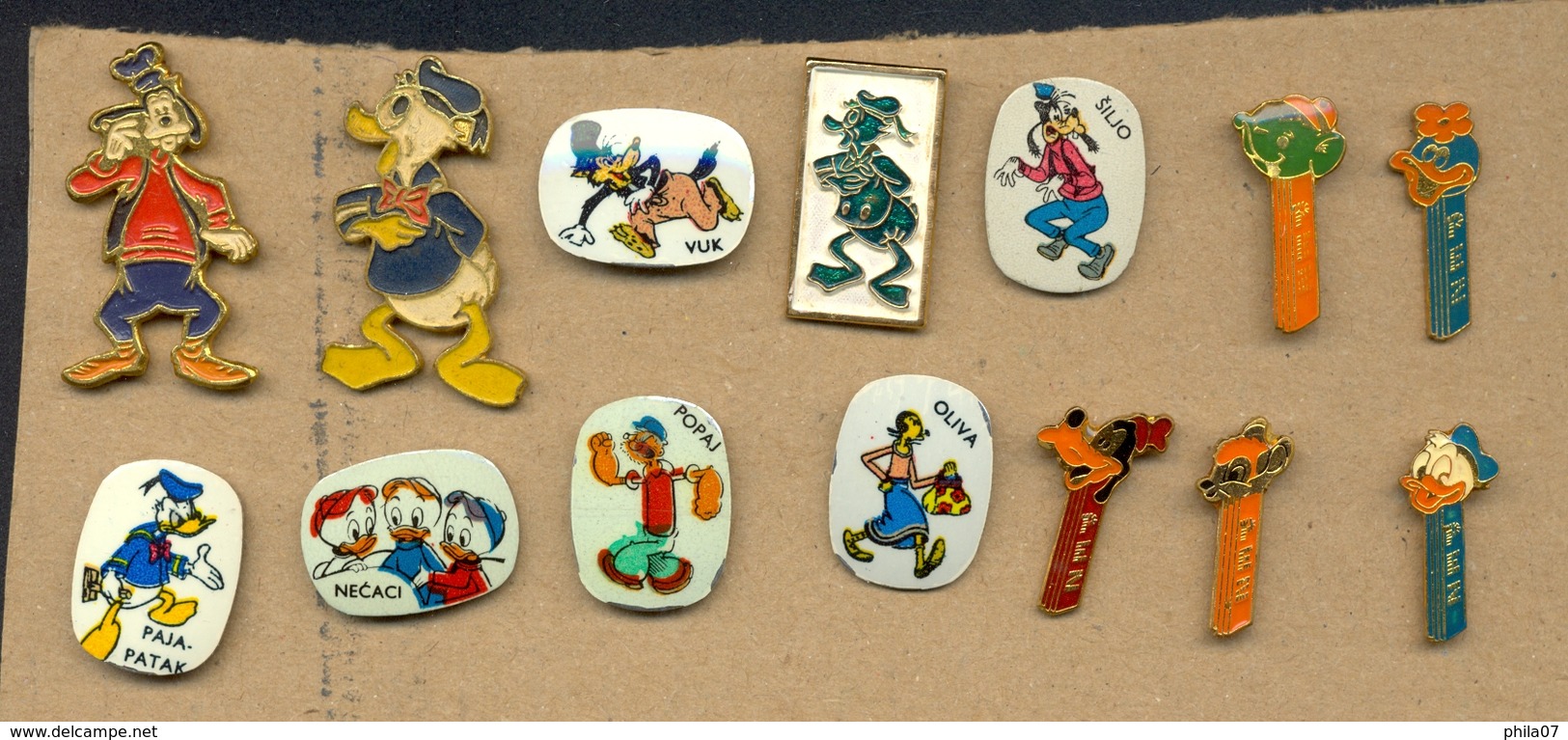 Walt Disney Pin Badges - Various Charachters From Cartoons, Various Quality / 4 Scans - Disney