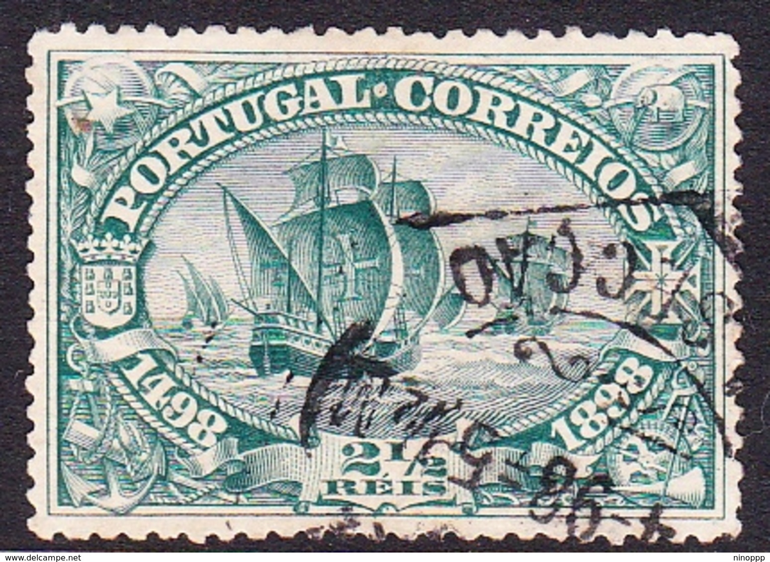 Portugal SG 378 1898 Vasco De Gama, 2 And Half R Green, Used - Used Stamps