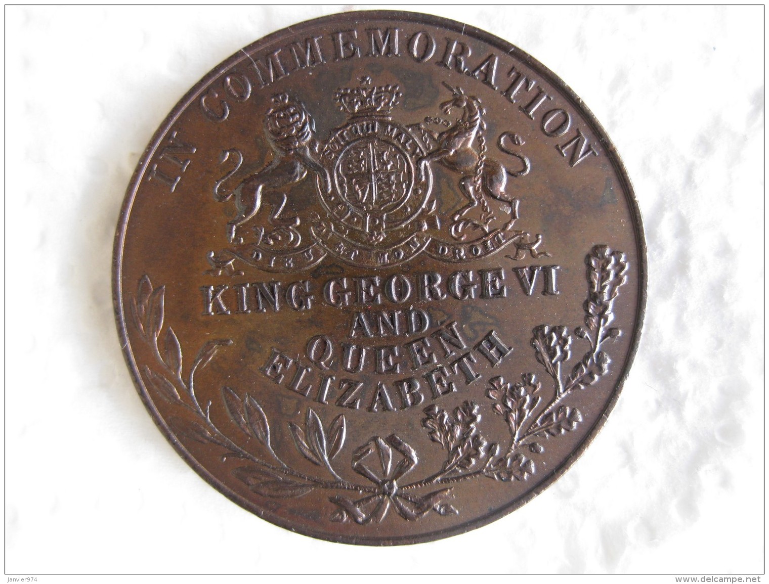 Medal King George VI And Queen Elizabeth Commemoration 1937 - Other & Unclassified