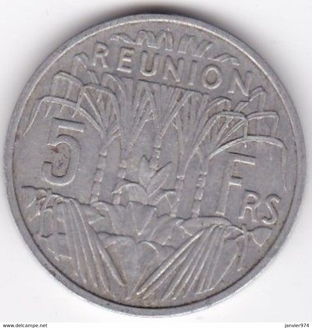 Ile De La Réunion 5 Francs 1955 , En Aluminium, Lec# 69 - Reunión