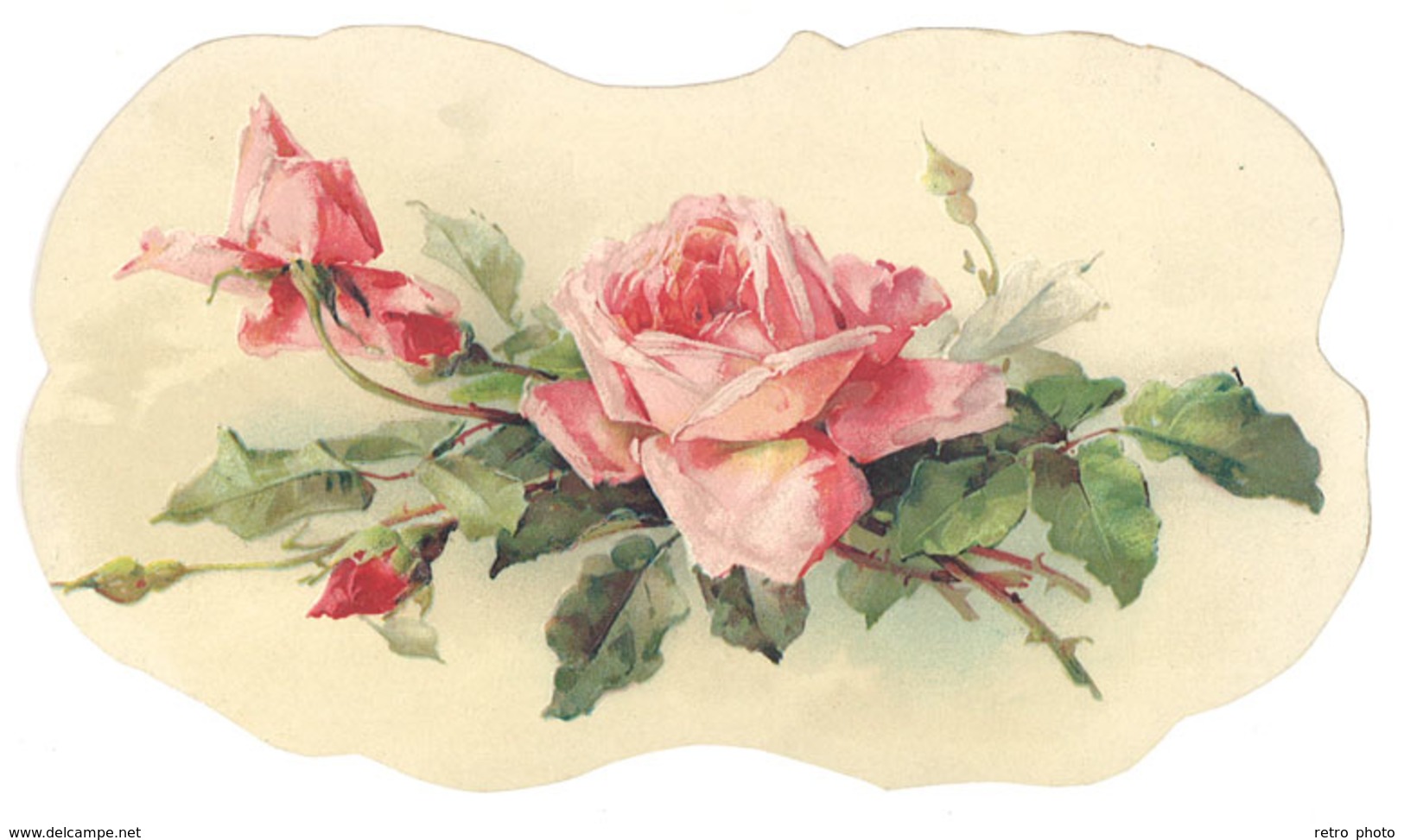 Chromo Découpé Et Gaufré, Fleurs, Roses ( Sans Doute Klein ) ( VP ) - Fleurs