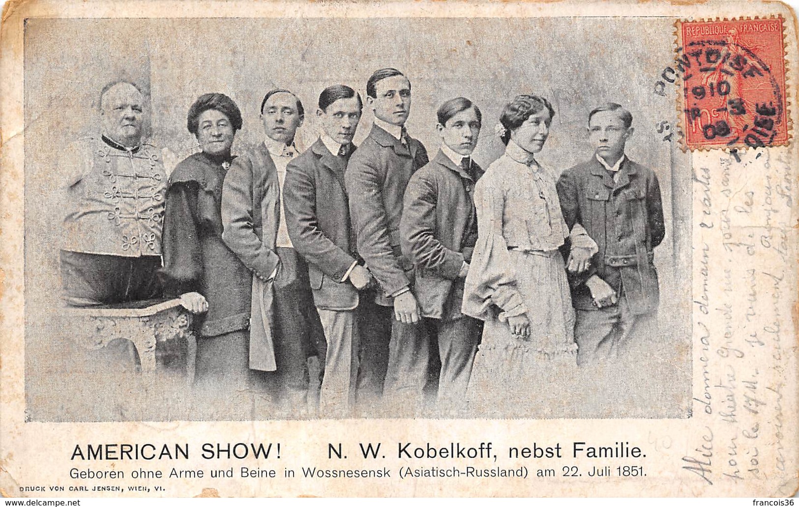 American Show - Kobelkoff Nebst Familie - Geboren Ohne Arme Und Beine In Wossnesensk - Artiesten