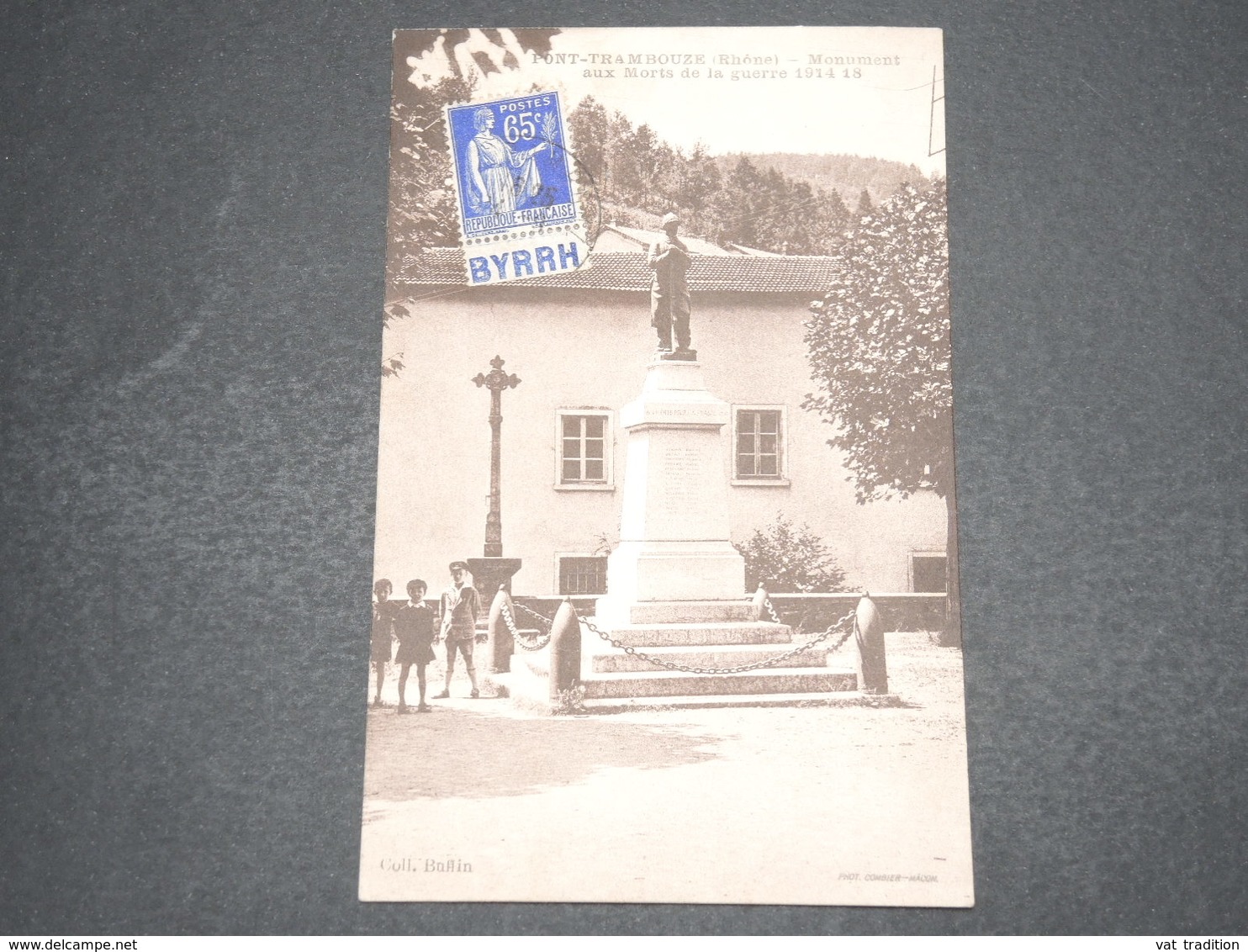 FRANCE - Type Paix Avec Bande Pub Sur Carte Postale De Pont Trambouze Pour Lyon - L 16264 - 1921-1960: Période Moderne