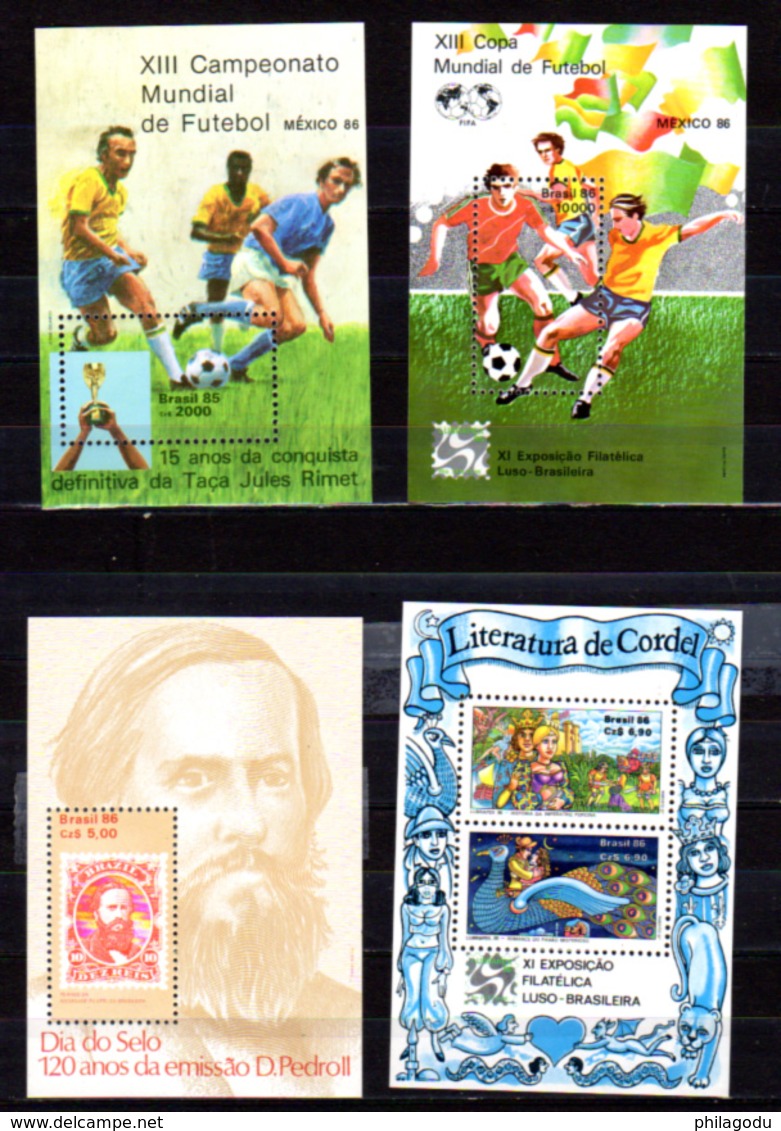 1986    Brésil, Année Complète, Yv. 1789 Et 1826 + BF 67/70**, Cote 40,60 €, - Ongebruikt