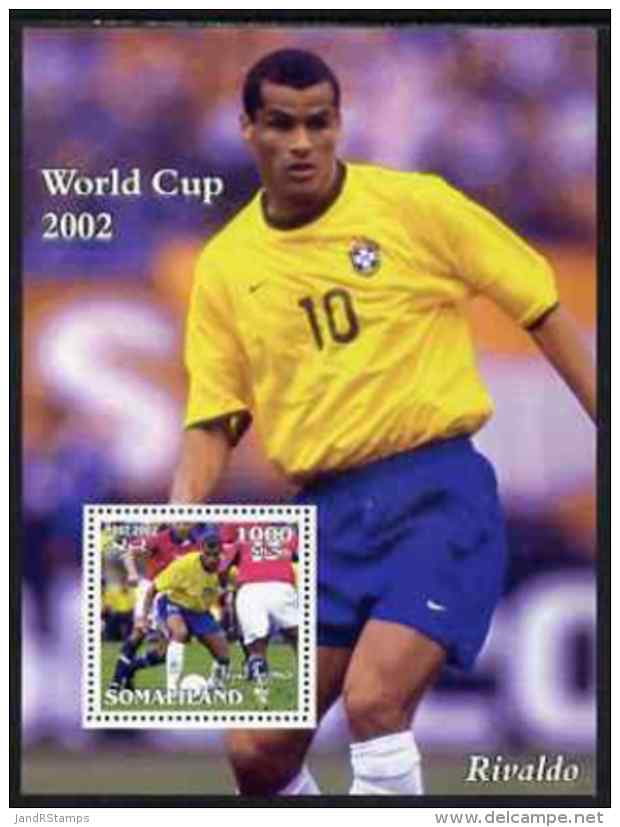 65873 Somaliland 2002 Football World Cup Perf S/sheet (Rivaldo) Unmounted Mint - 2002 – South Korea / Japan