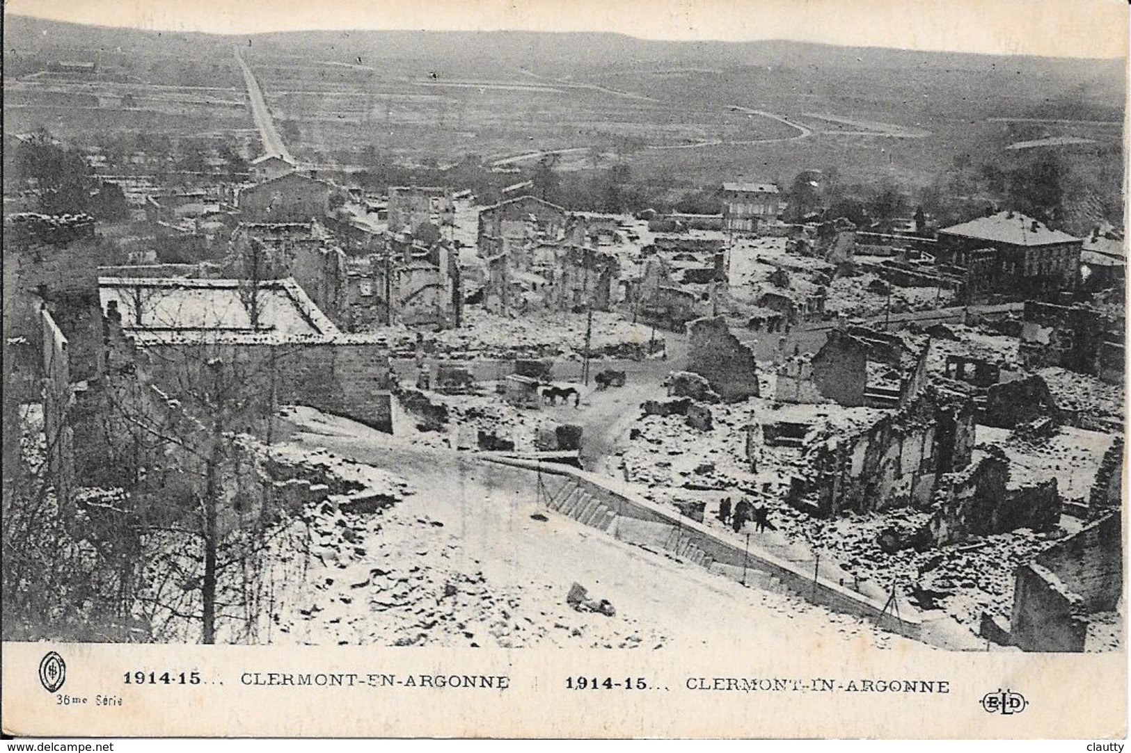 Cpa  55 Clermont En Argonne * Les Ruines , Ww1 ,  écrite 1916 Série De  Cartes à Son épouse Léontine - Clermont En Argonne