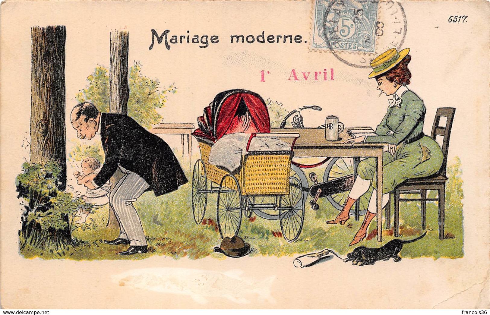 Illustration - Mariage Moderne - Feministe Humour 1 Avril - 1900-1949