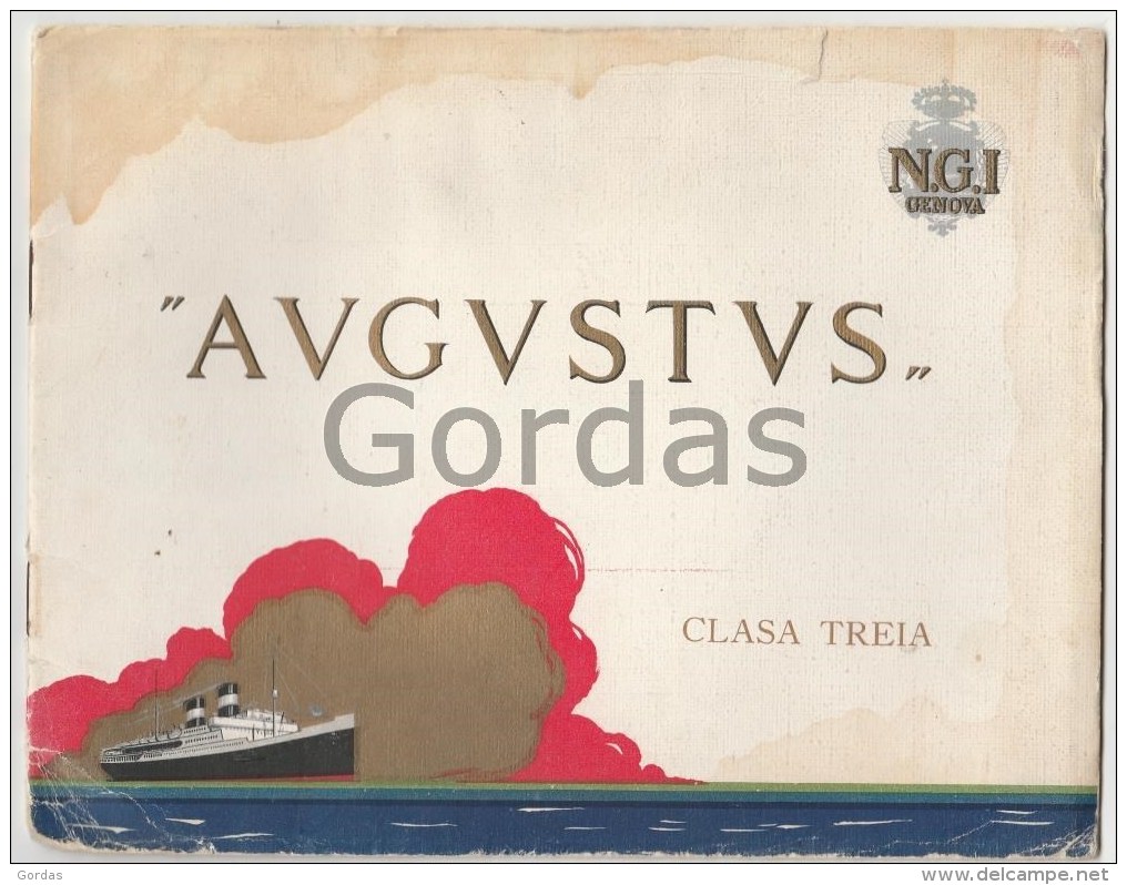 Italy - Cruise-ship "Augustus" - Third Class Brochure - Illustrations - 160x210mm - Reiseprospekte