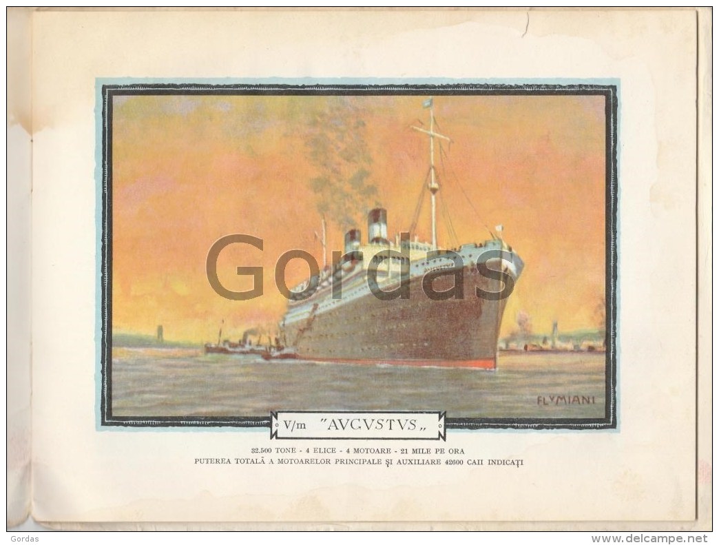 Italy - Cruise-ship "Augustus" - Third Class Brochure - Illustrations - 160x210mm - Reiseprospekte