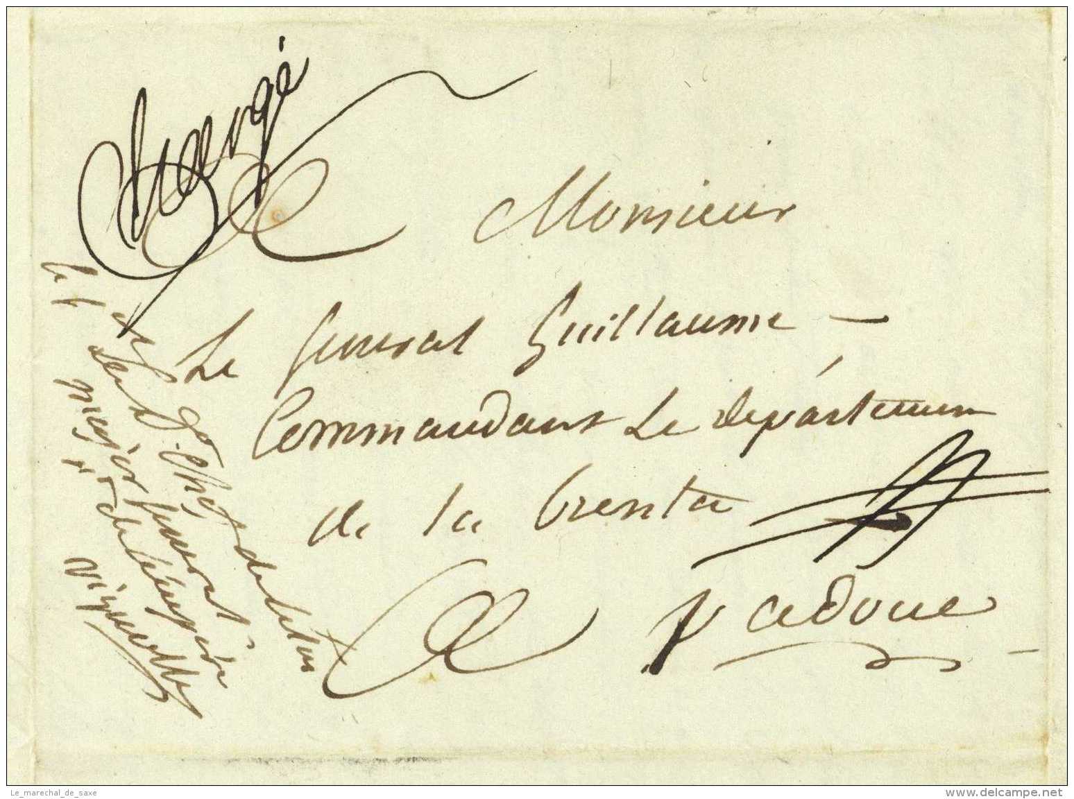 ARMEE D&rsquo;ITALIE - VIGNOLLE General Milan 1810 LETTRE CHARGE Guillaume De Vaudoncourt Insurrection Tirol - Legerstempels (voor 1900)