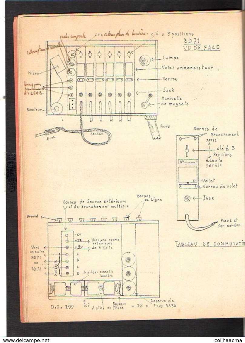 Militaria Base Ecole 720 Caen / Cours Transmissions "Procédure" (Téléphone Standard) SARAM 5.22 S.C.R.5.36 - Radios