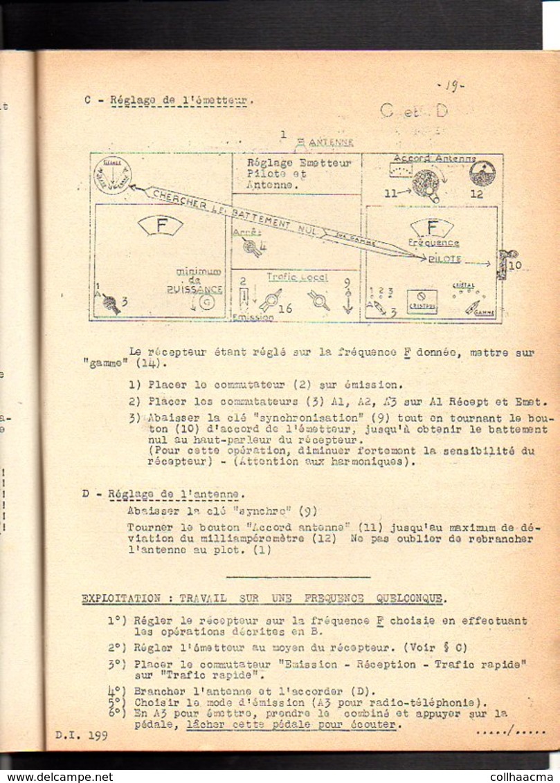 Militaria Base Ecole 720 Caen / Cours Transmissions "Procédure" (Téléphone Standard) SARAM 5.22 S.C.R.5.36