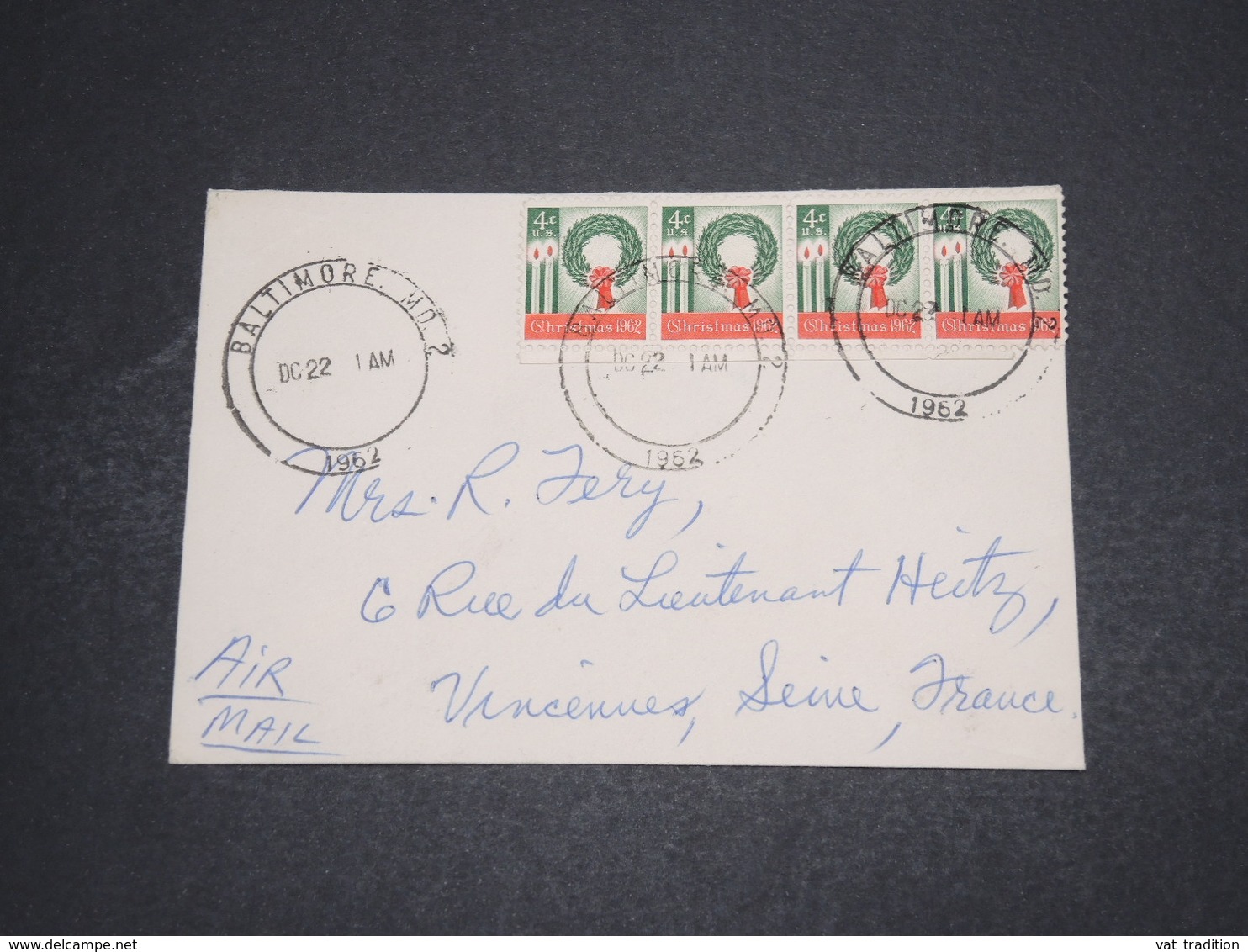 ETATS UNIS - Enveloppe De Baltimore Pour La France En 1962 - L 16285 - Marcophilie