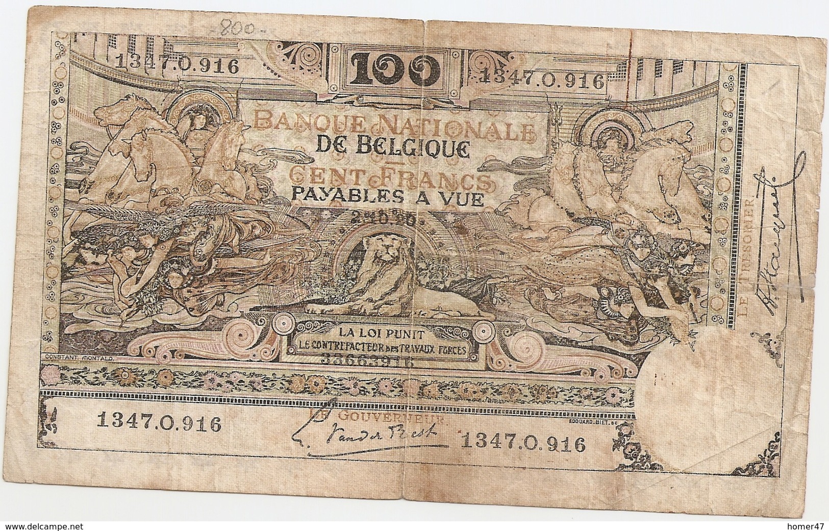 100 Fr - 2.10.20 - 100 Francs & 100 Francs-20 Belgas