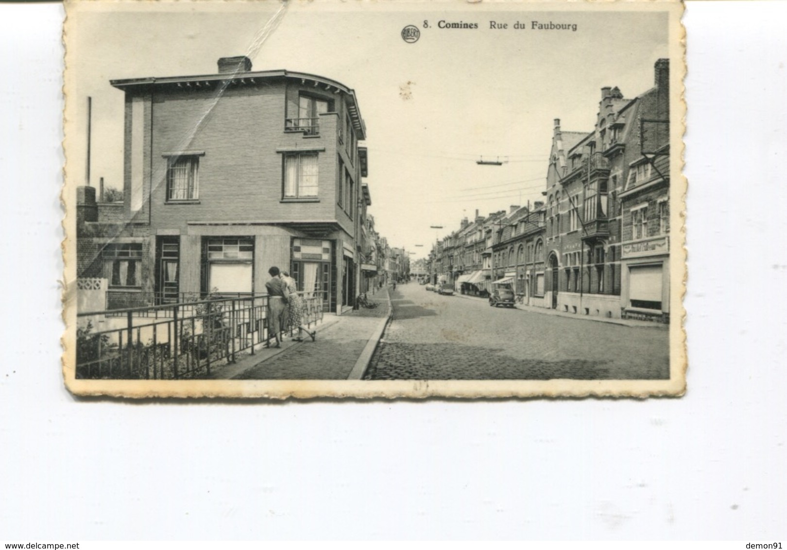 CPA  -  COMINES - Rue Du Faubourg   - Dos Vierge - 1 Pli - Comines-Warneton - Komen-Waasten