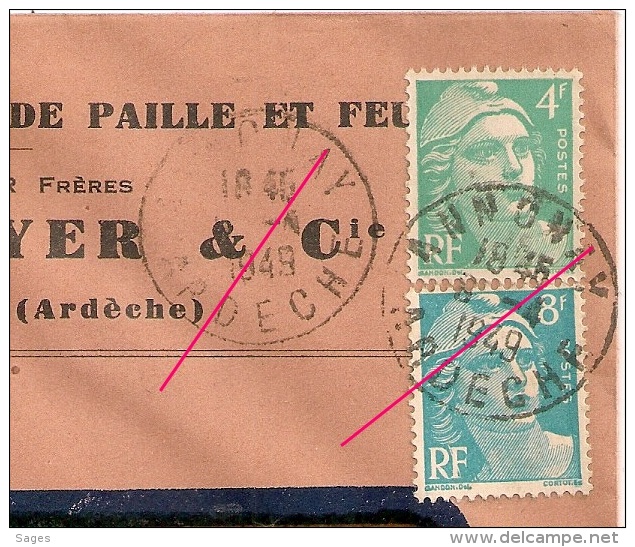 DAGUIN R/04A ANNONAY Ardèche. Avril 1949. CHAPEAUX DE PAILLE ET FEUTRES. BOYER - 1921-1960: Période Moderne