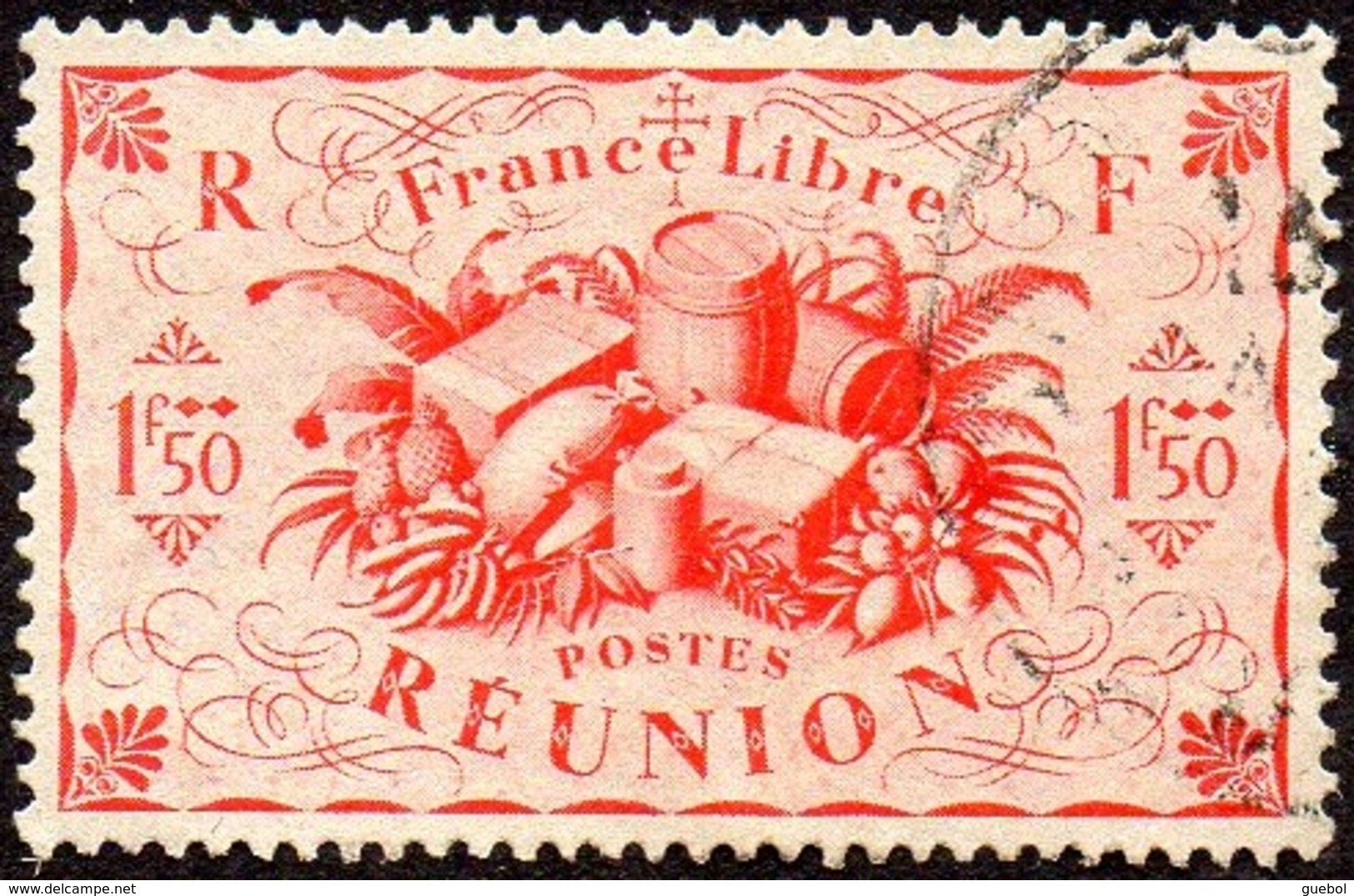 Réunion Obl. N° 240 - Détail De La Série De LONDRES - Productions - 1fr Rouge - Oblitérés