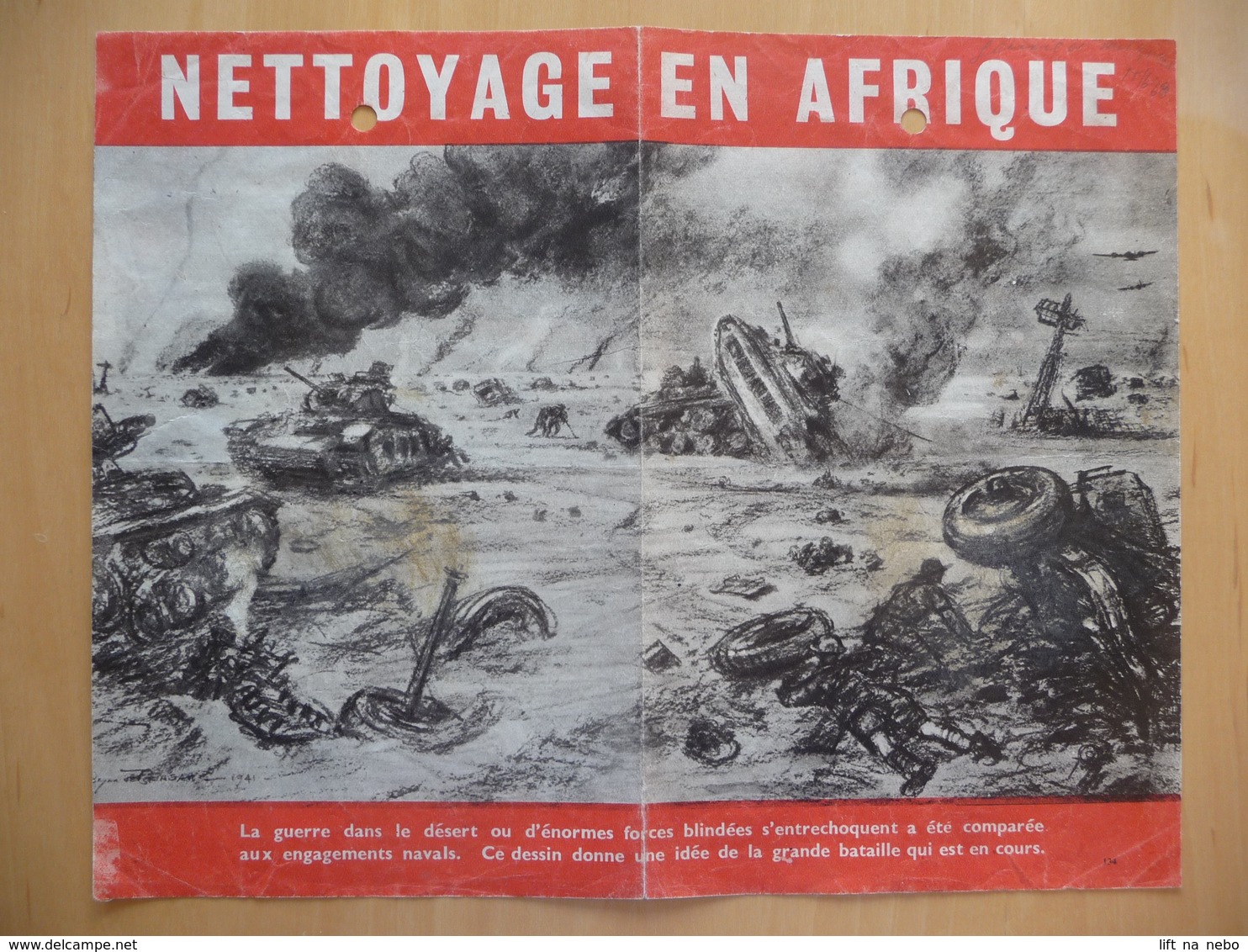 WWII WW2 Tract Flugblatt Propaganda Leaflet In French, EH(F).134, NETTOYAGE EN AFRIQUE (Clean Up In Africa) - Unclassified