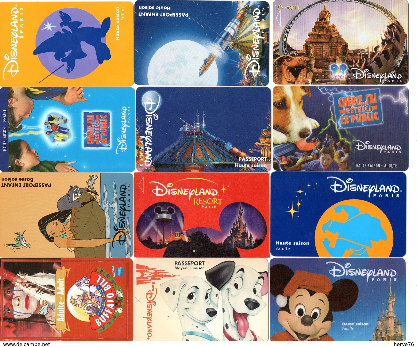 Lot 20 Passeports DISNEY - DISNEYLAND (dont 2 Doubles) - Toegangsticket Disney