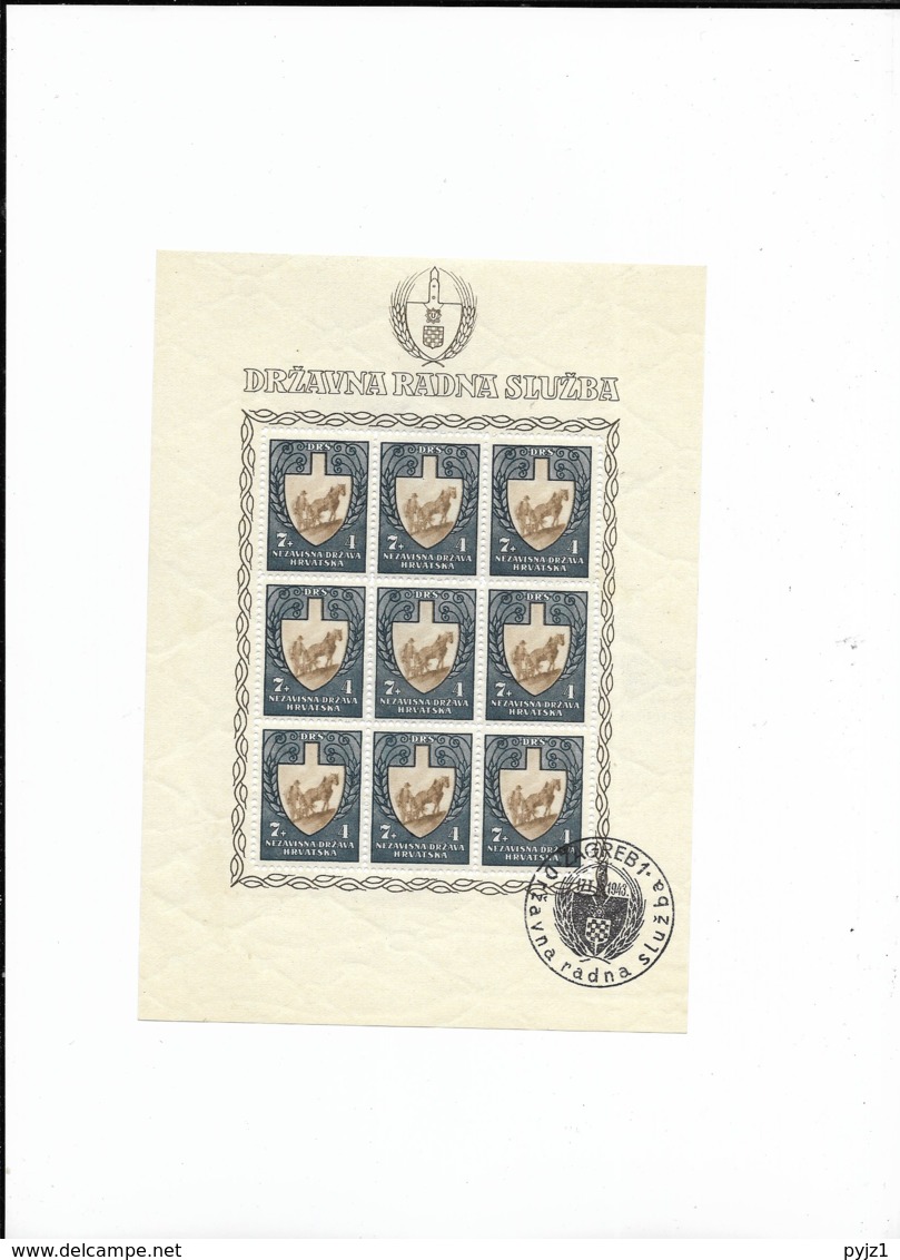 1943 MNH/USED Croatia Sheets Michel 94-96 - Croatia