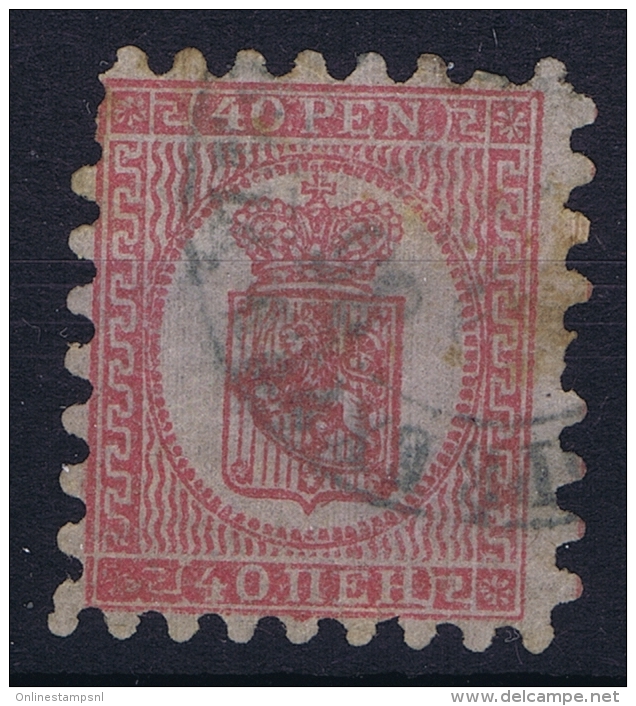 Finland : Mi Nr   9 Az  Geripptem Papier   Obl./Gestempelt/used  1860 - Gebraucht