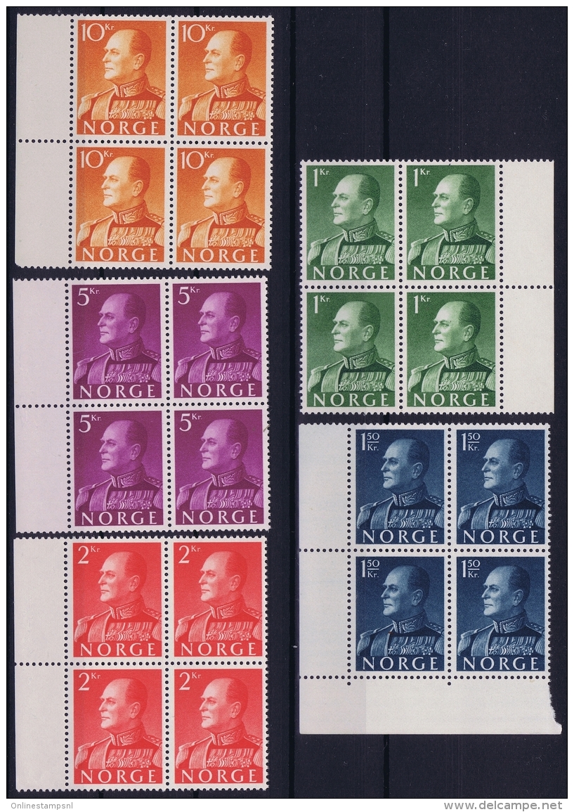 Norway : Mi Nr 428 - 432  Postfrisch/neuf Sans Charniere /MNH/** 1959 4- Blocks - Ungebraucht