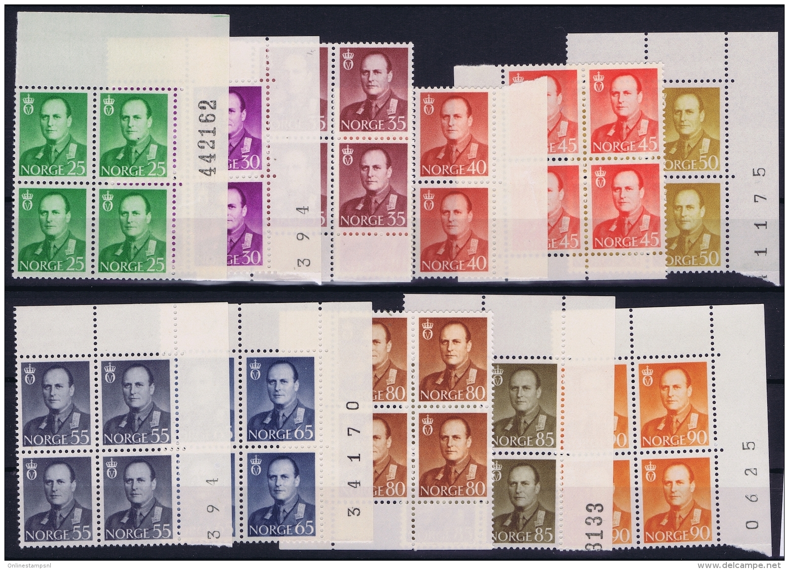 Norway : Mi Nr 418 - 427 + 450    Postfrisch/neuf Sans Charniere /MNH/** 1958 Blocks Part With Numbers - Unused Stamps